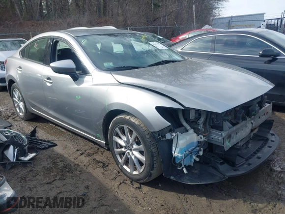 2015 Mazda 6 i Sport with VIN JM1GJ1U68F1172408, listed as a IAAI auction lot 41656486 with 161,581 mi miles. Bid and sale history available at carsss.com. Image 1.