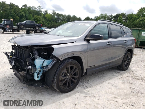 2021 GMC Terrain SLE z VIN 3GKALMEV2ML382374, wystawiony jako Copart lot #60598425 z przebiegiem 52 347 mil mil oraz Szkoda całkowita • Salvage title. Historia ofert i sprzedaży dostępna na DreamBid. Obrazek 1.