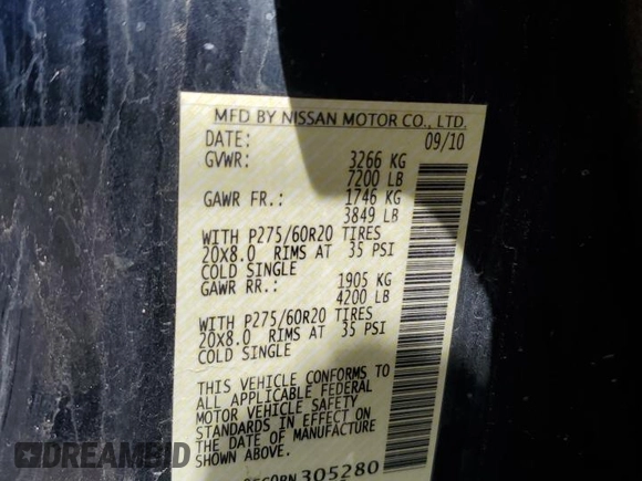 2011 Nissan Titan SL с VIN 1N6AA0EC0BN305280, выставлен на аукционе Copart как лот 54506785 с пробегом 284 074 миль миль и Списание • Salvage title. История ставок и продаж доступна на DreamBid. Изображение 12.