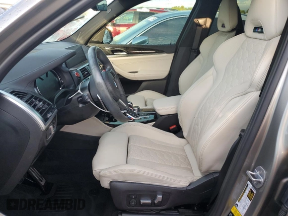 2020 BMW X3 M Competition with VIN 5YMTS0C01L9B25053, listed as a Copart auction lot 73847764 with 0 mi miles and Salvage Title. Bid and sale history available at carsss.com. Image 7.