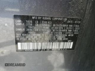 2020 Subaru Outback with VIN 4S4BTGHD9L3243482, listed as a Copart auction lot 78533174 with 54,054 mi miles and Salvage title. Bid and sale history available at DreamBid. Image 13.
