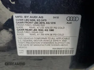 2018 Audi Q5 Premium Plus z VIN WA1BNAFY7J2174497, wystawiony jako Copart lot #49062145 z przebiegiem 98 606 mil mil oraz Szkoda całkowita • Salvage title. Historia ofert i sprzedaży dostępna na DreamBid. Obrazek 13.