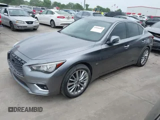 2018 Infiniti Q50 3.0t LUXE with VIN JN1EV7AP1JM362833, listed as a IAAI auction lot 41934415 with 91,970 mi miles. Bid and sale history available at carsss.com. Image 19.