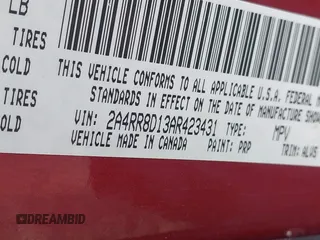 2010 Chrysler Town & Country Touring Plus with VIN 2A4RR8D13AR423431, listed as a IAAI auction lot 42156947 with 192,433 mi miles. Bid and sale history available at carsss.com. Image 9.