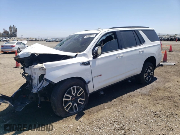 2023 GMC Yukon AT4 with VIN 1GKS2CKL1PR239143, listed as a Copart auction lot 68730574 with 52,679 mi miles and Salvage Title. Bid and sale history available at carsss.com. Image 1.