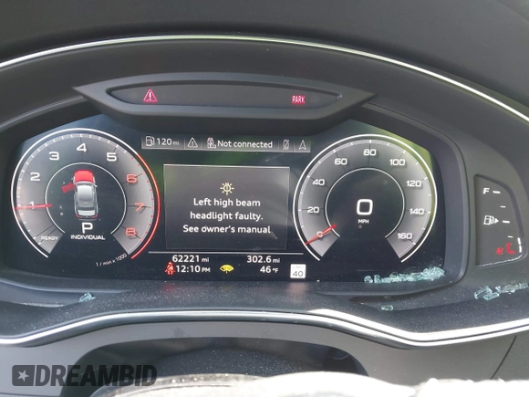 2019 Audi A6 Premium Plus with VIN WAUL2AF24KN063790, listed as a IAAI auction lot 41464028 with 62,221 mi miles. Bid and sale history available at carsss.com. Image 7.