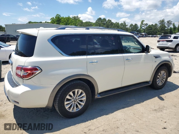 2020 Nissan Armada SL with VIN JN8AY2NDXLX016355, listed as a Copart auction lot 58018284 with 122,370 mi miles and Salvage Title. Bid and sale history available at carsss.com. Image 3.