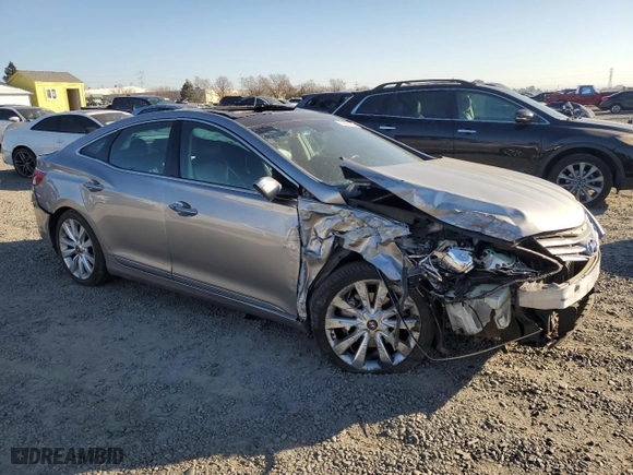 2013 Hyundai Azera with VIN KMHFH4JG0DA205402, listed as a Copart auction lot 42807555 with 0 mi miles and Salvage Title. Bid and sale history available at carsss.com. Image 4.