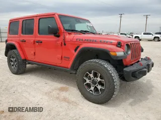 2019 Jeep Wrangler Unlimited Rubicon with VIN 1C4HJXFG4KW581967, listed as a Copart auction lot 53712235 with 37,474 mi miles and Salvage title. Bid and sale history available at DreamBid. Image 4.