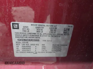 2016 GMC Yukon SLT with VIN 1GKS2BKC0GR339695, listed as a IAAI auction lot 41690832 with 176,119 mi miles and . Bid and sale history available at DreamBid. Image 9.