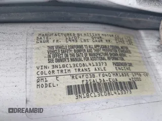 2008 Nissan Versa S z VIN 3N1BC13E08L413373, wystawiony jako IAAI lot #42475450 z przebiegiem 150 955 mil mil oraz . Historia ofert i sprzedaży dostępna na DreamBid. Obrazek 9.