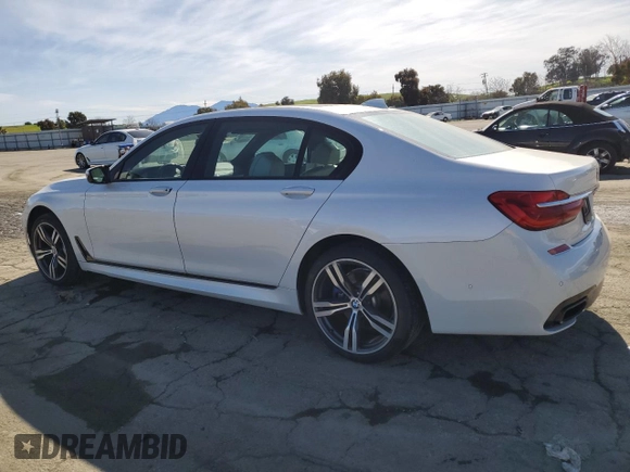 2016 BMW 7 Series 750i with VIN WBA7F0C55GGM20839, listed as a Copart auction lot 46189945 with 75,886 mi miles and Salvage Title. Bid and sale history available at carsss.com. Image 2.