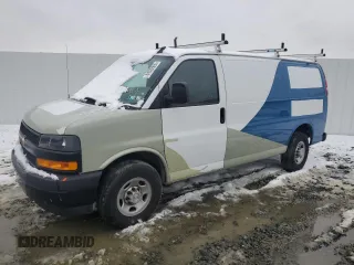 2022 Chevrolet Express Cargo with VIN 1GCWGAFP7N1251633, listed as a Copart auction lot 44592665 with 38,942 mi miles and Salvage title. Bid and sale history available at DreamBid. Image 1.