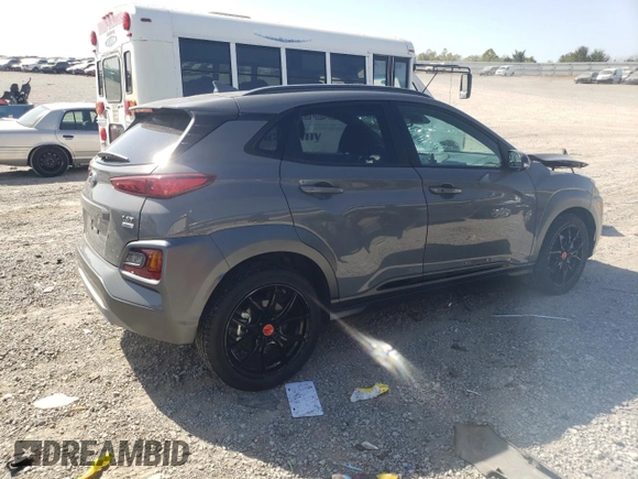2021 Hyundai Kona Night Edition with VIN KM8K6CA53MU687603, listed as a Copart auction lot 75451844 with 18,292 mi miles and Salvage Title. Bid and sale history available at DreamBid. Image 3.