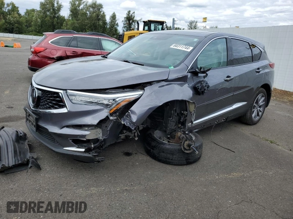 2019 Acura RDX w/Technology Pkg with VIN 5J8TC2H57KL002573, listed as a Copart auction lot 68311744 with 37,943 mi miles and Salvage Title. Bid and sale history available at carsss.com. Image 1.