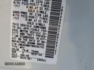 2011 Nissan Rogue S z VIN JN8AS5MV7BW264192, wystawiony jako Copart lot #59309585 z przebiegiem 52 504 mil mil oraz Szkoda całkowita • Salvage title. Historia ofert i sprzedaży dostępna na DreamBid. Obrazek 12.