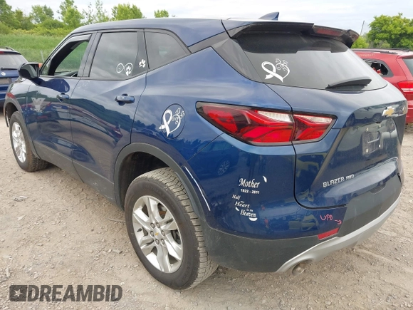 2022 Chevrolet Blazer LT with VIN 3GNKBHR43NS132555, listed as a IAAI auction lot 42501996 with 51,011 mi miles and . Bid and sale history available at DreamBid. Image 3.