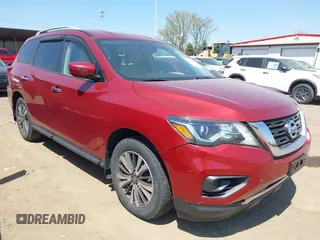 2017 Nissan Pathfinder SL with VIN 5N1DR2MM2HC639034, listed as a IAAI auction lot 42099685 with 90,935 mi miles. Bid and sale history available at carsss.com. Image 1.