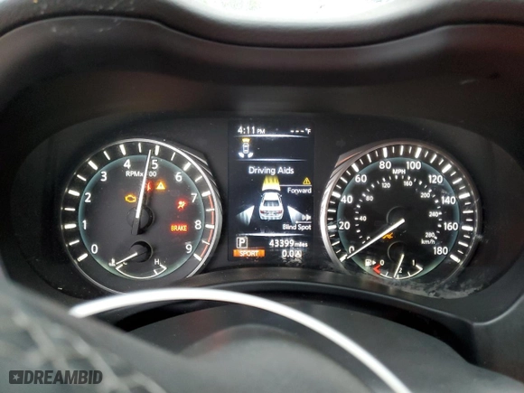 2020 Infiniti Q50 3.0t LUXE with VIN JN1EV7AR8LM254522, listed as a Copart auction lot 88525325 with 43,399 mi miles and Salvage Title. Bid and sale history available at carsss.com. Image 9.