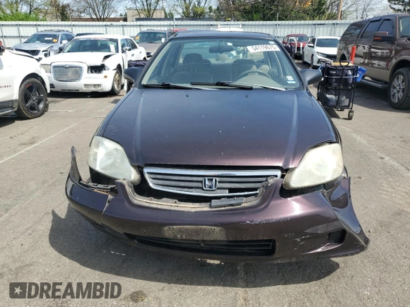 2000 Honda Civic LX with VIN 1HGEJ6678YL058105, listed as a Copart auction lot 54119675 with 272,441 mi miles and Salvage Title. Bid and sale history available at carsss.com. Image 5.