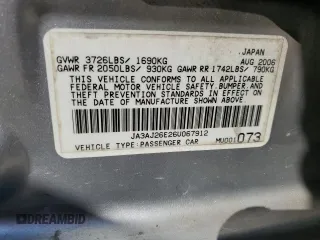 2006 Mitsubishi Lancer ES with VIN JA3AJ26E26U067912, listed as a Copart auction lot 66493134 with 229,359 mi miles and Non Repairable. Bid and sale history available at carsss.com. Image 12.