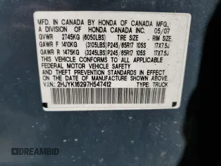 2007 Honda Ridgeline RT with VIN 2HJYK16297H547412, listed as a Copart auction lot 58026435 with 277,921 mi miles and Salvage title. Bid and sale history available at DreamBid. Image 12.