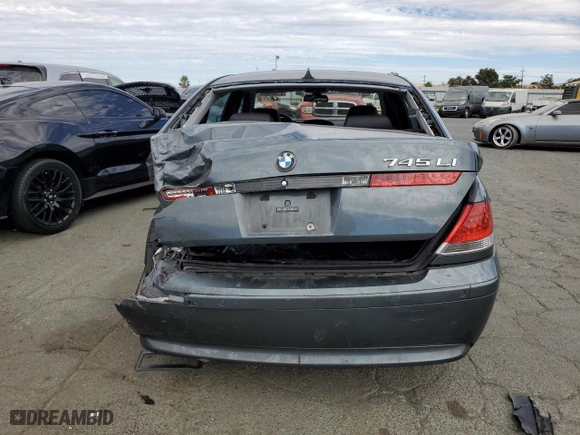 2004 BMW 7 Series 745Li with VIN WBAGN63474DS48436, listed as a Copart auction lot 67040804 with 133,432 mi miles and Salvage Title. Bid and sale history available at carsss.com. Image 6.