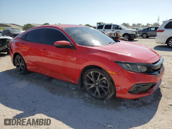 2019 Honda Civic Sport with VIN 2HGFC2F83KH501409, listed as a Copart auction lot 54778415 with Not provided miles and Non repairable. Bid and sale history available at DreamBid. Image 4.