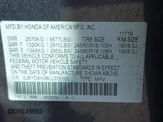 2020 Acura MDX z VIN 5J8YD4H38LL015105, wystawiony jako IAAI lot #41962016 z przebiegiem 100 603 mil mil oraz . Historia ofert i sprzedaży dostępna na DreamBid. Obrazek 9.