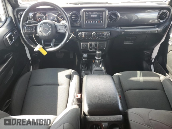2021 Jeep Wrangler Unlimited Sport S with VIN 1C4HJXDG3MW583165, listed as a Copart auction lot 57218275 with 74,353 mi miles and Salvage title. Bid and sale history available at DreamBid. Image 8.