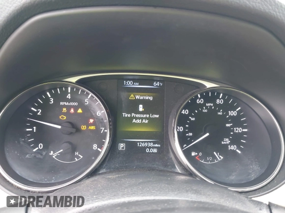 2016 Nissan Rogue SV with VIN KNMAT2MT6GP603967, listed as a IAAI auction lot 41902353 with 126,938 mi miles. Bid and sale history available at carsss.com. Image 7.