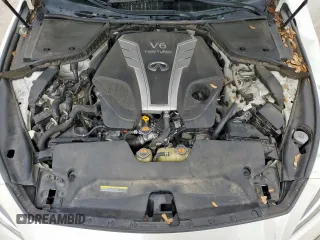 2018 Infiniti Q50 Red Sport 400 with VIN JN1FV7AP4JM460467, listed as a Copart auction lot 57075525 with 182,405 mi miles and Salvage title. Bid and sale history available at DreamBid. Image 11.