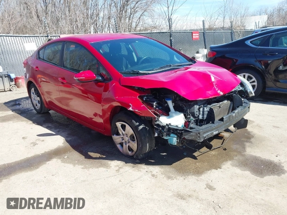 2016 Kia Forte LX with VIN KNAFX4A61G5523747, listed as a IAAI auction lot 41816126 with 117,760 mi miles. Bid and sale history available at carsss.com. Image 1.