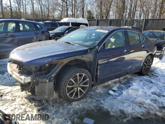 2015 Acura TLX V6 Tech with VIN 19UUB2F59FA009939, listed as a Copart auction lot 41357635 with 153,248 mi miles and Salvage Title. Bid and sale history available at carsss.com. Image 1.