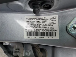 2018 Honda Civic LX with VIN 2HGFC2F56JH586783, listed as a Copart auction lot 48213265 with 103,574 mi miles and Salvage Title. Bid and sale history available at DreamBid. Image 12.