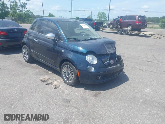 2013 FIAT 500 Lounge with VIN 3C3CFFCR6DT663496, listed as a IAAI auction lot 42030837 with 68,904 mi miles and . Bid and sale history available at DreamBid. Image 1.