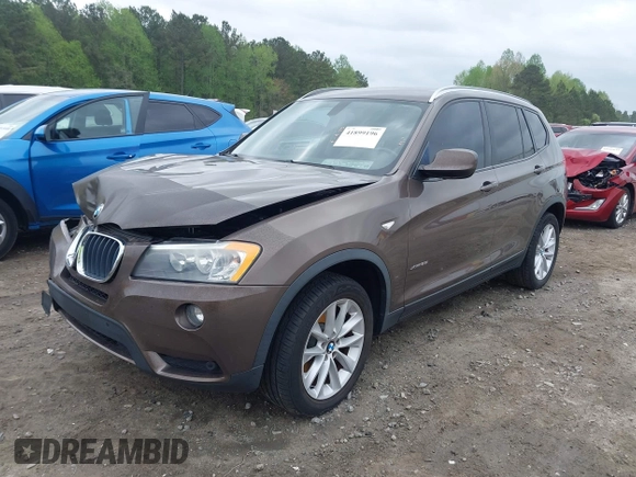 2013 BMW X3 xDrive28i with VIN 5UXWX9C50DLK59656, listed as a IAAI auction lot 41899196 with 130,417 mi miles. Bid and sale history available at carsss.com. Image 2.