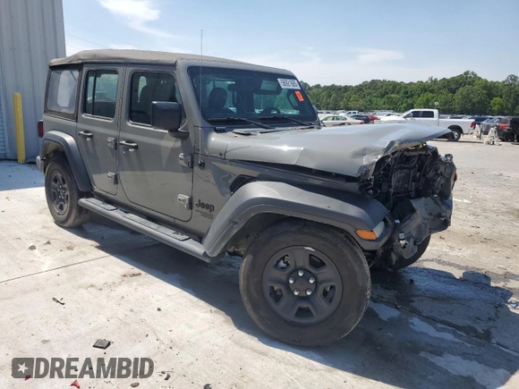 2021 Jeep Wrangler Unlimited Sport S with VIN 1C4HJXDG1MW730308, listed as a Copart auction lot 56921685 with 28,391 mi miles and Salvage title. Bid and sale history available at DreamBid. Image 4.