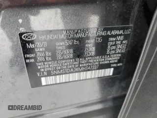 2021 Hyundai Santa Fe SE with VIN 5NMS1DAJ4MH347227, listed as a Copart auction lot 43447315 with 72,702 mi miles and Salvage Title. Bid and sale history available at carsss.com. Image 13.