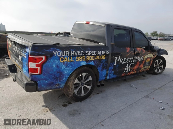 2019 Ford F-150 XL with VIN 1FTEW1CP3KKD68005, listed as a Copart auction lot 50599475 with 129,200 mi miles and Salvage Title. Bid and sale history available at carsss.com. Image 3.