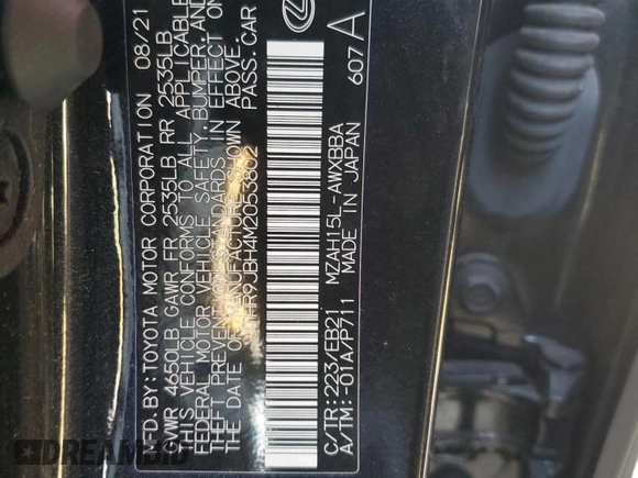 2021 Lexus UX with VIN JTHR9JBH4M2053802, listed as a Copart auction lot 48591765 with 46,150 mi miles and Salvage Title. Bid and sale history available at carsss.com. Image 13.