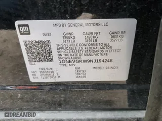 2022 Chevrolet Traverse LT Cloth with VIN 1GNEVGKW9NJ194246, listed as a Copart auction lot 86400024 with 40,711 mi miles and Salvage Title. Bid and sale history available at carsss.com. Image 13.