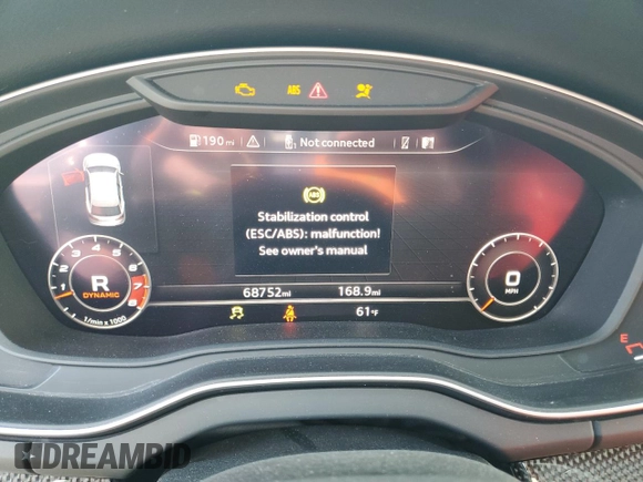 2018 Audi SQ5 Prestige with VIN WA1C4AFY3J2233830, listed as a Copart auction lot 46489625 with 68,752 mi miles and Clean Title. Bid and sale history available at DreamBid. Image 9.