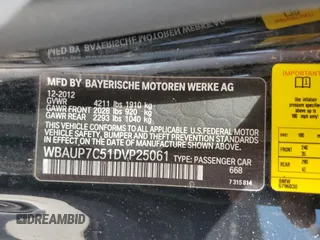 2013 BMW 1 Series 128i with VIN WBAUP7C51DVP25061, listed as a Copart auction lot 65397834 with 144,842 mi miles and Clean Title. Bid and sale history available at carsss.com. Image 12.