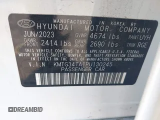 2023 Genesis G70 2.0T z VIN KMTG34TA1PU130245, wystawiony jako IAAI lot #41198085 z przebiegiem 21 483 mil mil oraz . Historia ofert i sprzedaży dostępna na DreamBid. Obrazek 9.
