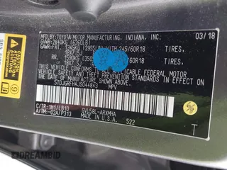 2018 Toyota Highlander Hybrid XLE с VIN 5TDJGRFH4JS044843, выставлен на аукционе IAAI как лот 41979512 с пробегом 84 844 миль миль и . История ставок и продаж доступна на DreamBid. Изображение 9.