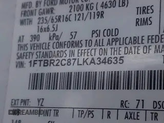 2020 Ford Transit Cargo z VIN 1FTBR2C87LKA34635, wystawiony jako IAAI lot #41201981 z przebiegiem 89 814 mil mil oraz . Historia ofert i sprzedaży dostępna na DreamBid. Obrazek 9.