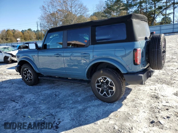 2022 Ford Bronco with VIN 1FMDE5DH7NLB59776, listed as a Copart auction lot 84913034 with 35,035 mi miles and Salvage Title. Bid and sale history available at DreamBid. Image 2.