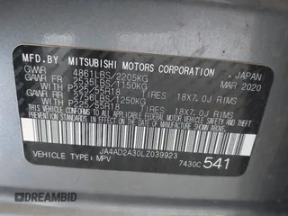 2020 Mitsubishi Outlander ES with VIN JA4AD2A30LZ039923, listed as a IAAI auction lot 42384741 with 107,955 mi miles and . Bid and sale history available at DreamBid. Image 9.