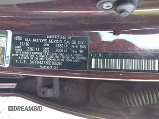 2017 Kia Forte LX with VIN 3KPFK4A75HE106261, listed as a IAAI auction lot 41830740 with 133,153 mi miles. Bid and sale history available at carsss.com. Image 9.